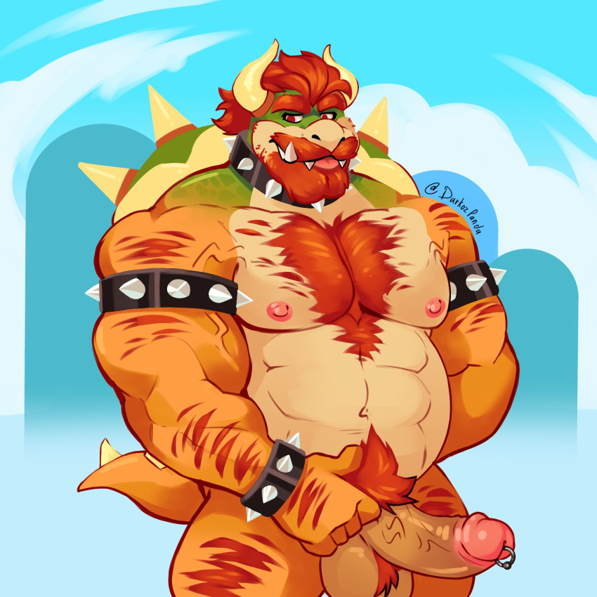 2023 abs anthro arm_hair armband balls barazoku beard bedroom_eyes belly biceps big_balls big_muscles big_penis blep body_hair bowser bowser_day bracelet chest_hair cloud collar darkoz_panda day erection eyebrows facial_hair genital_piercing genitals hair hairy happy_trail hi_res horn huge_muscles humanoid_genitalia humanoid_penis jewelry koopa leg_hair looking_at_viewer male mario_bros musclegut muscular muscular_anthro muscular_male narrowed_eyes navel nintendo nipples non-mammal_balls non-mammal_nipples nude outside pecs penis penis_piercing piercing prince_albert_piercing pubes scalie seductive shell sky smile solo spiked_armband spiked_bracelet spiked_collar spiked_shell spiked_tail spikes spikes_(anatomy) standing tail teeth text tongue tongue_out url vein