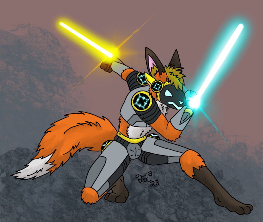 anthro lightsaber machine male melee_weapon protogen reywoof solo star_wars weapon