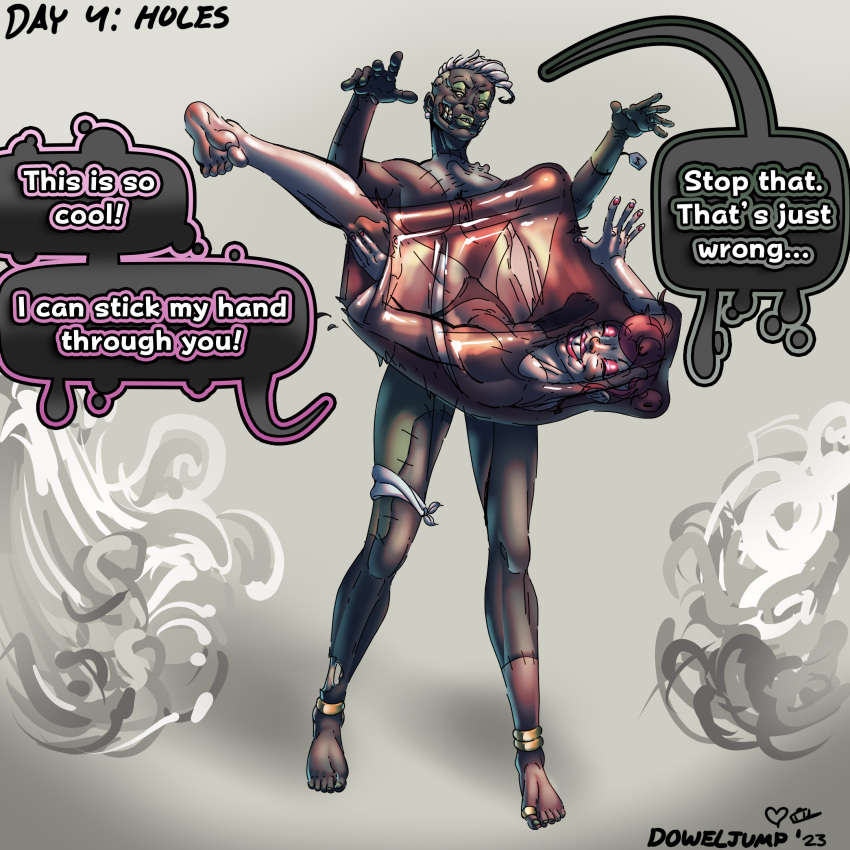 annoyed_pred barefoot barefoot_pred barefoot_prey doweljump feet female female_pred female_prey hi_res naked_pred naked_prey nearly_naked translucent translucent_belly translucent_stomach undead voretober voretober_2023 zombie_pred zombie_zombie_girl