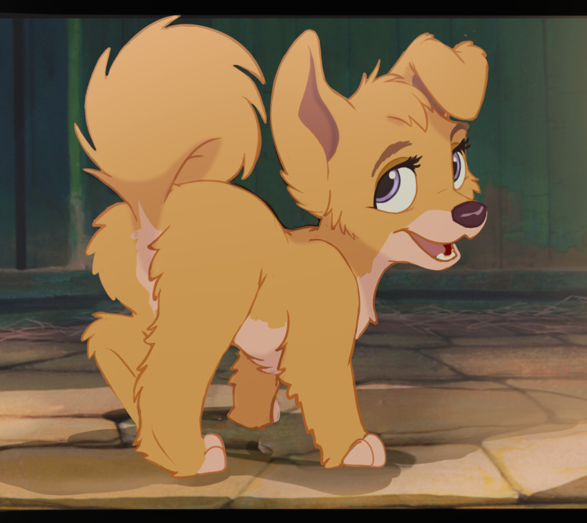 angel canid canine canis disney domestic_dog female hi_res lady_and_the_tramp mammal solo wugi