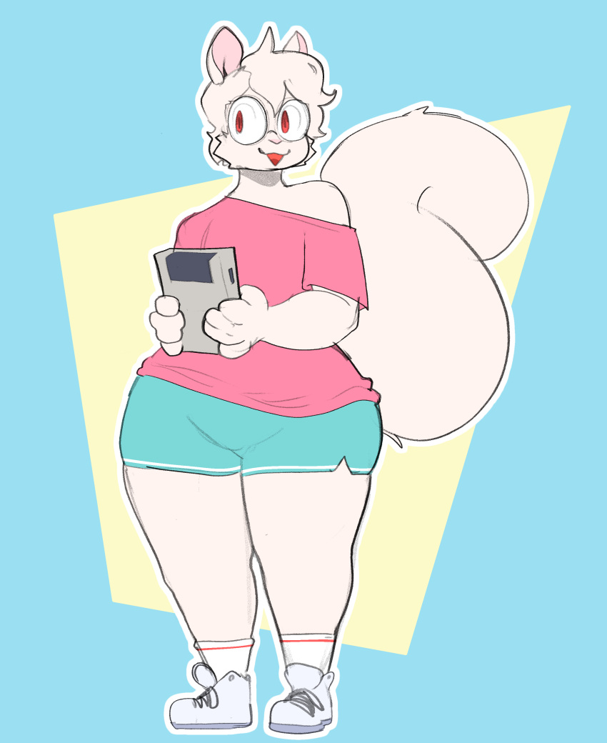 absurd_res anthro baggy_clothing baggy_topwear clothing eyewear fur glasses hi_res male solo thick_thighs topwear white_body white_fur wide_hips