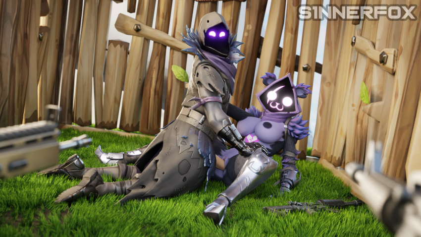 anthro bear duo epic_games female fortnite gun happy hi_res male male/female mammal penetration ranged_weapon raven_(fortnite) raven_team_leader s1nnerfox sex spreading surprise surprised_expression weapon