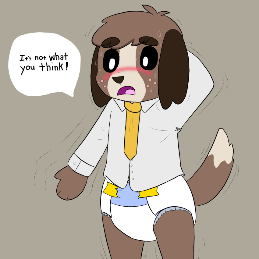 animal_crossing anthro canid canine canis clothed clothing diaper digby_(animal_crossing) domestic_dog hi_res male mammal nintendo padded padding wearing_diaper wereskunk20