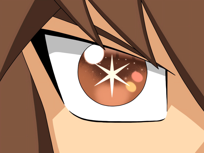 +_+ 1boy brown_eyes brown_hair close-up eye_focus hair_between_eyes highres jetix-chick looking_at_viewer male_focus oshi_no_ko self-upload solo sparkle sparkling_eyes star-shaped_pupils star_(symbol) symbol-shaped_pupils yu-gi-oh! yu-gi-oh!_gx yuuki_juudai