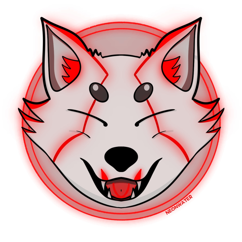 anthro canid canine canis chibi domestic_dog happy hi_res invalid_tag male mammal neon neonwater shiba_inu shibe solo spitz