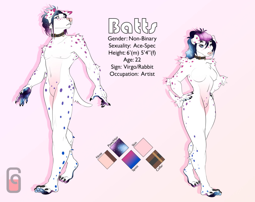 anthro azzy_oblivion batts_(character) canid canine canis colab cosmic_flesh cosmic_hair crossgender dalmatian domestic_dog duo ethereal_hair female hi_res low_battery_(artist) male mammal model_sheet spots