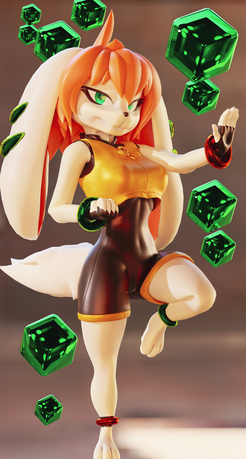 3d_(artwork) 4k absurd_res animal_humanoid anthro breasts canid canid_humanoid canine canine_humanoid canis clothed clothing digital_media_(artwork) dog_humanoid domestic_dog female freedom_planet freedom_planet_2 fur galaxytrail gloves green_eyes hair handwear hi_res humanoid hunting_dog looking_at_viewer mammal mammal_humanoid milla_basset orange_hair scent_hound sfxlompad simple_background solo tan_body tan_fur