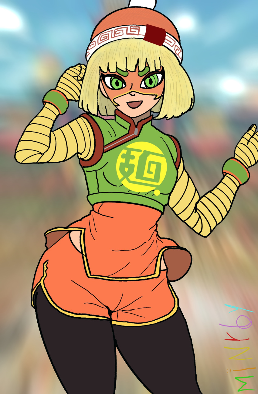 arms_(game) blonde_hair green_eyes highres min_min_(arms) nintendo self-upload