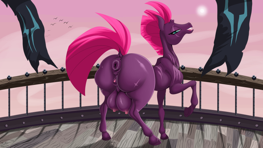 absurd_res anatomically_correct anatomically_correct_genitalia anatomically_correct_pussy animal_genitalia animal_pussy anus big_anus big_butt big_teats broken_horn butt digital_media_(artwork) dock equid equine equine_genitalia equine_pussy eye_scar eyelashes facial_scar female feral friendship_is_magic fur genitals green_eyes hair hasbro hi_res hooves horn huge_anus hyper hyper_anus mammal mohawk my_little_pony my_little_pony:_the_movie_(2017) nipples pink_hair pink_tail puffy_anus purple_anus purple_body purple_fur purple_hooves purple_pussy pussy raised_hoof raised_tail scar skunk_bunk solo tail teats tempest_shadow_(mlp) thick_thighs unicorn