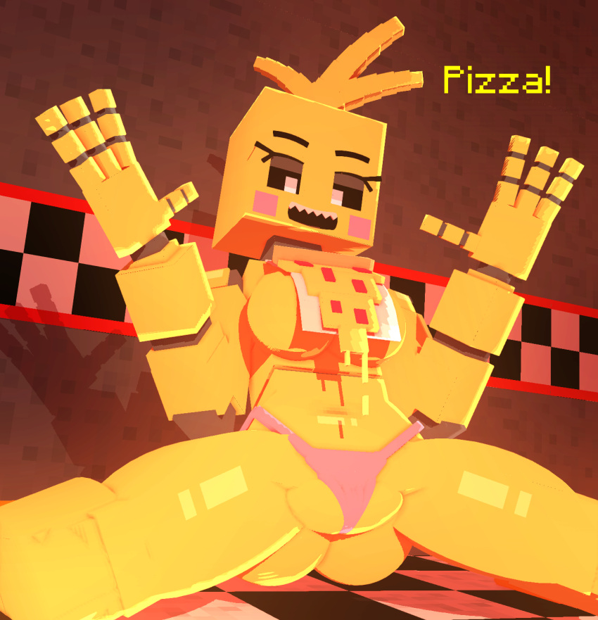 3d_(artwork) avian big_breasts bird blonde_hair breasts chica_(fnaf) chicken coresvoid curvaceous curvy_body curvy_female curvy_figure digital_media_(artwork) female five_nights_at_freddy's five_nights_at_freddy's_2 food galliform gallus_(genus) hair happy hi_res machine microsoft mine-imator minecraft mojang phasianid pizza pizza_slice robot scottgames sharp_teeth simple_background smooth_skin teeth thick_thighs toy_chica_(fnaf) voluptuous xbox_game_studios yellow_body