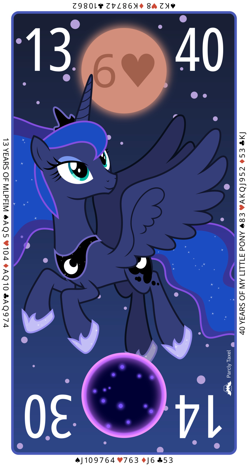 2023 8:15 absurd_res alpha_channel artist_name blood_moon blue_hair border card contract_bridge duo english_text equid equine ethereal_hair ethereal_mane female feral flying friendship_is_magic full_moon green_eyes hair hasbro hi_res horn looking_up mammal moon my_little_pony night parclytaxel playing_card_template princess_luna_(mlp) pseudo_hair pseudo_mane purple_body signature sky smile sparkles star starry_sky tantabus tarot_card text white_border winged_unicorn wings