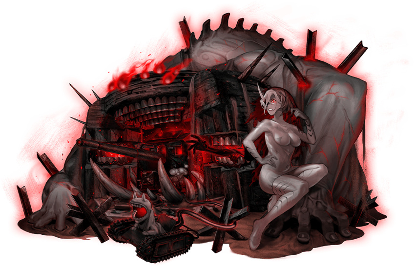 1girl abyssal_ship full_body kantai_collection official_art pillbox_fortress_princess solo transparent_background