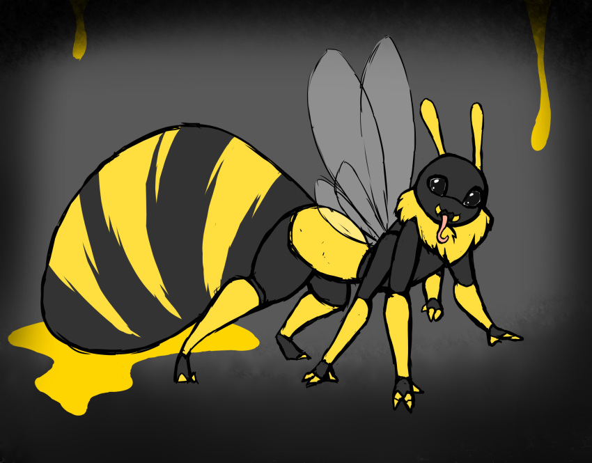 4_arms after_transformation ambiguous_gender arthropod bee culixcupric feral food gdhusali hi_res honey_(food) hymenopteran insect multi_arm multi_limb solo transformation wings