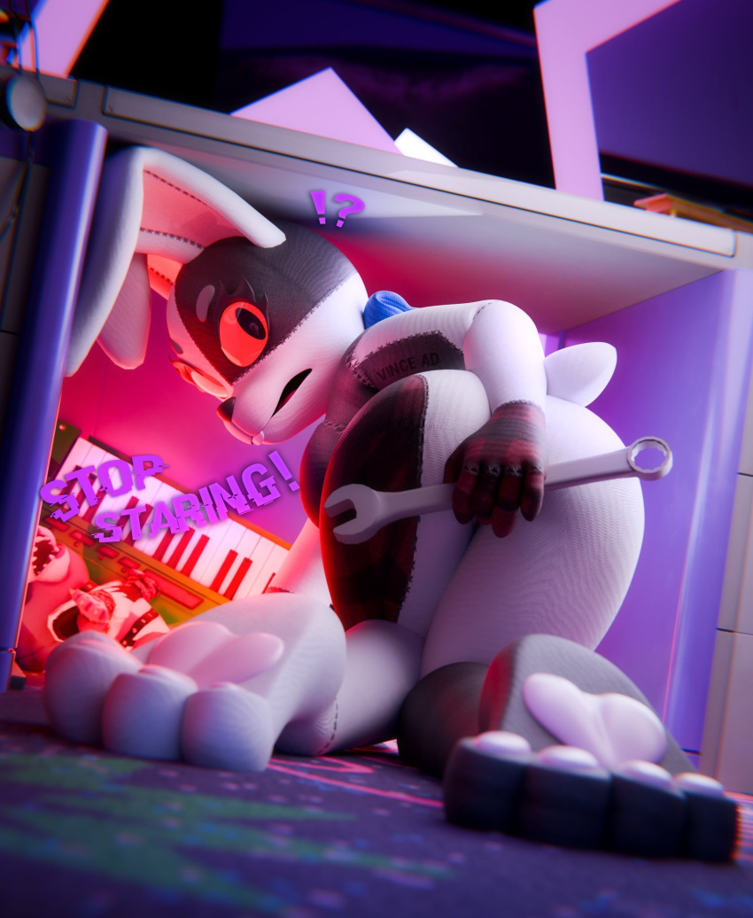 anthro big_butt butt feet female five_nights_at_freddy's five_nights_at_freddy's:_security_breach foot_focus hi_res lagomorph leporid mammal paws rabbit red_eyes scottgames solo steel_wool_studios teasing thick_thighs vanny_(fnaf) vincead wide_hips