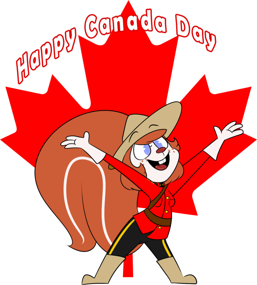 2016 4_fingers alpha_channel american_red_squirrel anthro biped black_bottomwear black_clothing black_eyebrows black_eyelashes black_mouth black_pants blue_eyes boots bottomwear breasts brown_belt buckteeth campaign_hat canada canada_day canadian_flag chokovit_(artist) clothed clothed_anthro clothed_female clothing colored digital_drawing_(artwork) digital_media_(artwork) eyebrows eyebrows_through_hat female female_anthro fingers flag fluffy fluffy_tail footwear freckles front_view full-length_portrait fur gloves hair handwear hat headgear headwear hi_res jacket lauren_dubois long_tail mammal maple_leaf markings no_pupils open_mouth open_smile orange_freckles orange_hair orange_tail pants pine_squirrel police portrait raised_arms red_clothing red_jacket red_nose red_tongue red_topwear rodent royal_canadian_mounted_police sciurid simple_background smile solo squirrel_tail standing striped_markings striped_tail stripes tail tail_markings tan_boots tan_clothing tan_footwear tan_hat tan_headwear teeth three-quarter_view tongue topwear transparent_background tree_squirrel white_body white_clothing white_fur white_gloves white_handwear white_markings white_stripes