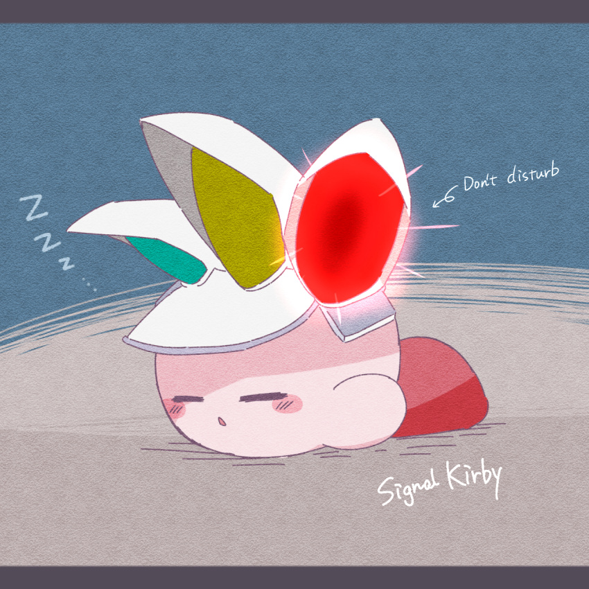 closed_eyes highres kirby kirby's_dream_land kirby_(series) open_mouth signal_kirby sleeping