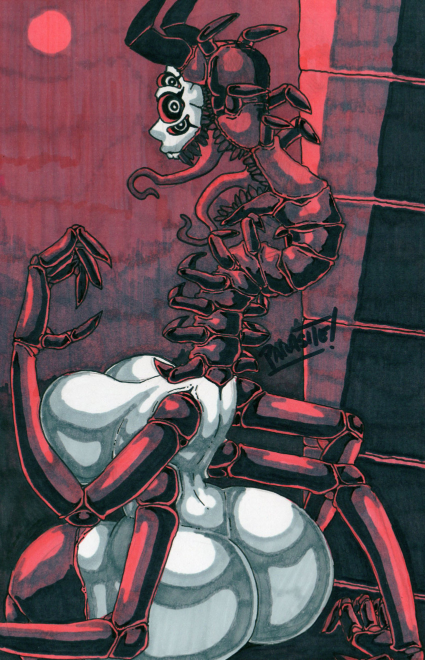 2023 2_horns 2_tongues 4_arms 4_fingers artist_name big_breasts big_butt breasts bubble_butt butt curvy_figure demon demon_humanoid detailed_background female fingers graphite_(artwork) grey_body grey_skin hi_res horn horned_humanoid huge_breasts huge_butt huge_thighs humanoid long_neck looking_at_viewer looking_back looking_back_at_viewer marker_(artwork) monster monstrous_humanoid multi_arm multi_limb multi_tongue nightmare_fuel nude parasitedeath pencil_(artwork) sharp_teeth signature solo teeth thick_thighs tongue traditional_media_(artwork) voluptuous wide_hips