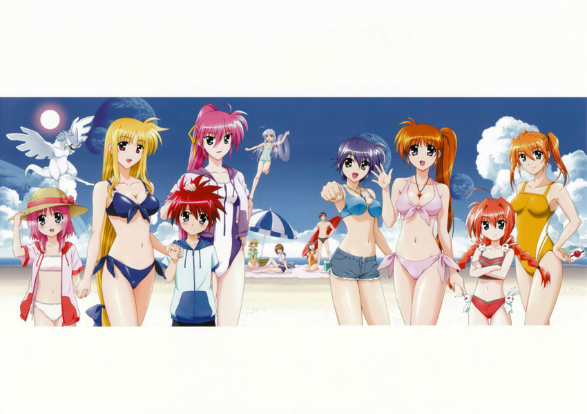 bikini caro_ru_lushe erio_mondial fate_testarossa mahou_shoujo_lyrical_nanoha mahou_shoujo_lyrical_nanoha_strikers reinforce_zwei shamal shario_finieno signum subaru_nakajima swimsuits takamachi_nanoha teana_lanster vice_granscenic vita yagami_hayate zafira