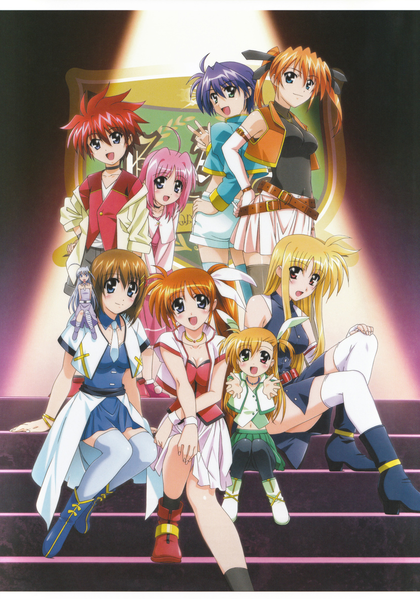 caro_ru_lushe erio_mondial fate_testarossa heterochromia mahou_shoujo_lyrical_nanoha mahou_shoujo_lyrical_nanoha_strikers pantyhose reinforce_zwei subaru_nakajima takamachi_nanoha teana_lanster vivio yagami_hayate