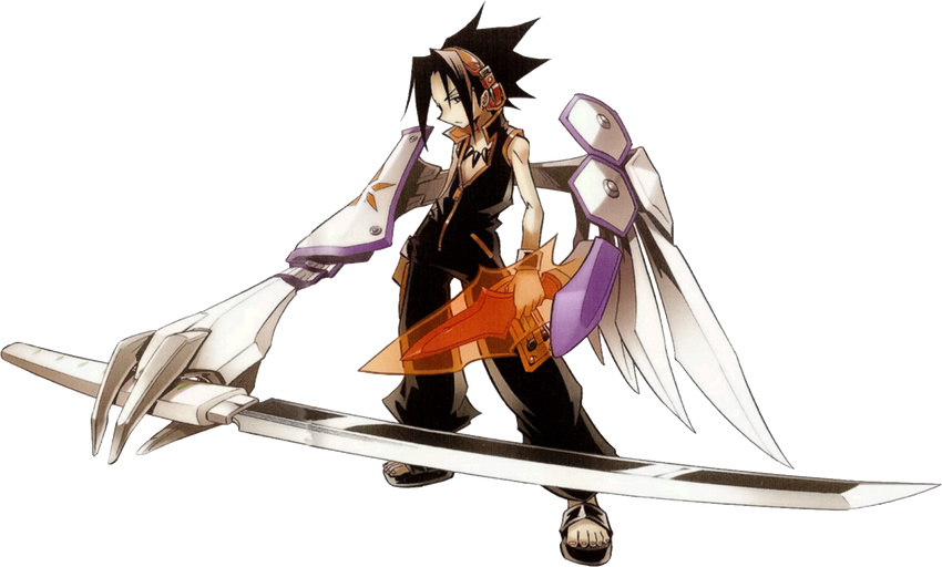 amidamaru armor asakura_yoh asakura_you byakkou highres oversoul_koubaku shaman_king transarent_background transparent_background transparent_png