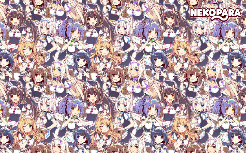 animal_ears azuki chocola cinnamon_(nekopara) coconut maid maple_(nekopara) minazuki_shigure nekomimi nekopara sayori vanilla wallpaper