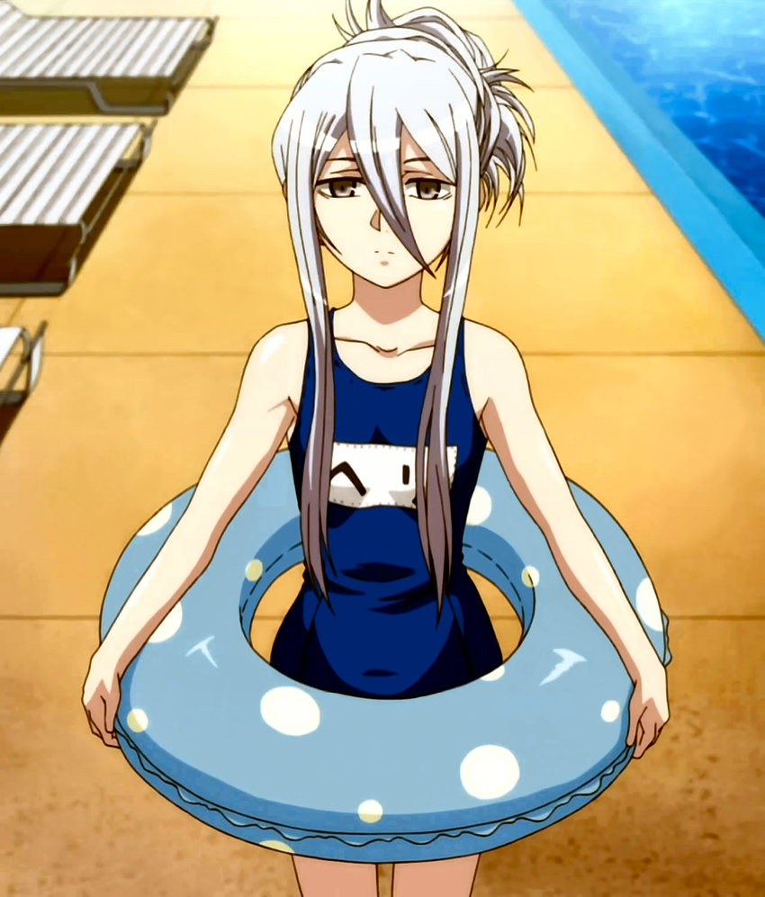 collarbone felli_loss highres innertube koukaku_no_regios one-piece_swimsuit school_swimsuit screencap solo stitched swimsuit third-party_edit water