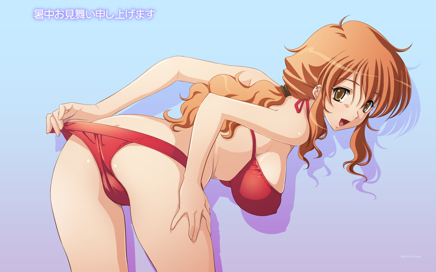 ass back bent_over bikini cameltoe christina_sierra gundam gundam_00 highres ponytail solo swimsuit tadano_akira wallpaper