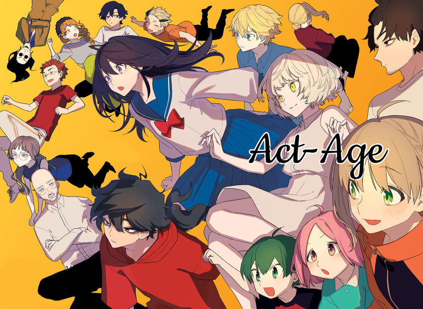 6+boys 6+girls act-age annotated aoda_kametarou bald beard black_hair blonde_hair braid brother_and_sister brown_hair carrying copyright_name facial_hair glasses green_eyes green_hair hiiragi_yuki hoshi_akira hoshi_arisa iwao_yuujirou karasuyama_takemitsu kuroyama_sumiji long_hair minamoto_masaki momoshiro_chiyoko mother_and_son multiple_boys multiple_girls mustache myoujin_araya official_art orange_eyes princess_carry purple_eyes red_hair sanzaka_nanao school_uniform serafuku short_hair siblings sisters stubble sunglasses tezuka_yukiji usasaki_shiro white_hair yellow_eyes yonagi_kei yonagi_rei yonagi_rui yushima_akane