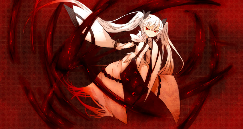 dress ganesagi highres long_hair magic original red_eyes shirogane_usagi shiroganeusagi twintails white_hair