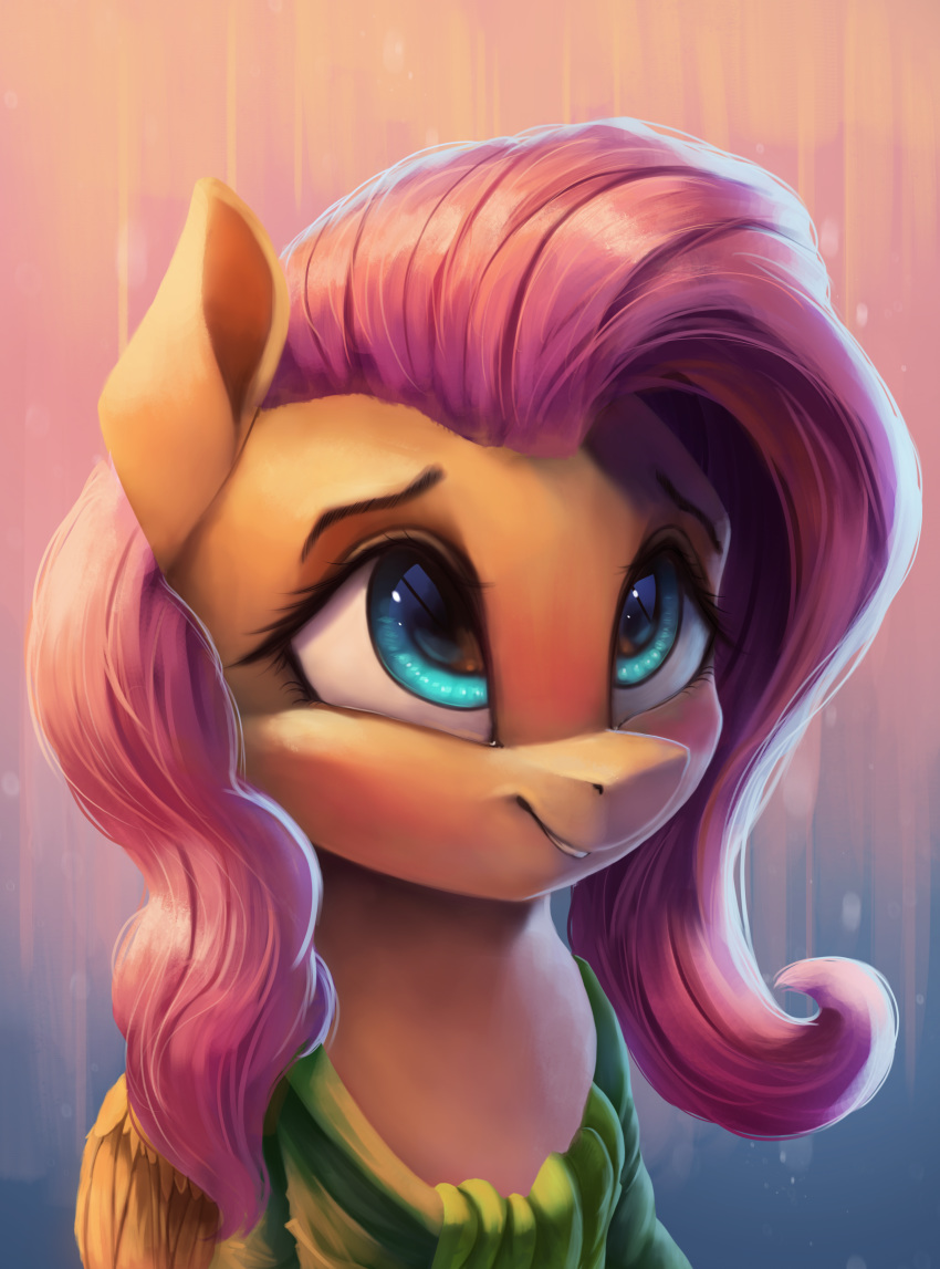 2019 absurd_res equine female feral fluttershy_(mlp) friendship_is_magic hi_res mammal my_little_pony pegasus solo vanillaghosties wings