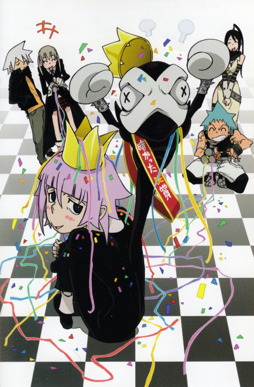 black_star maka_albarn makenshi_chrona nakatsukasa_tsubaki ragnarok screening soul_eater soul_eater_(character)