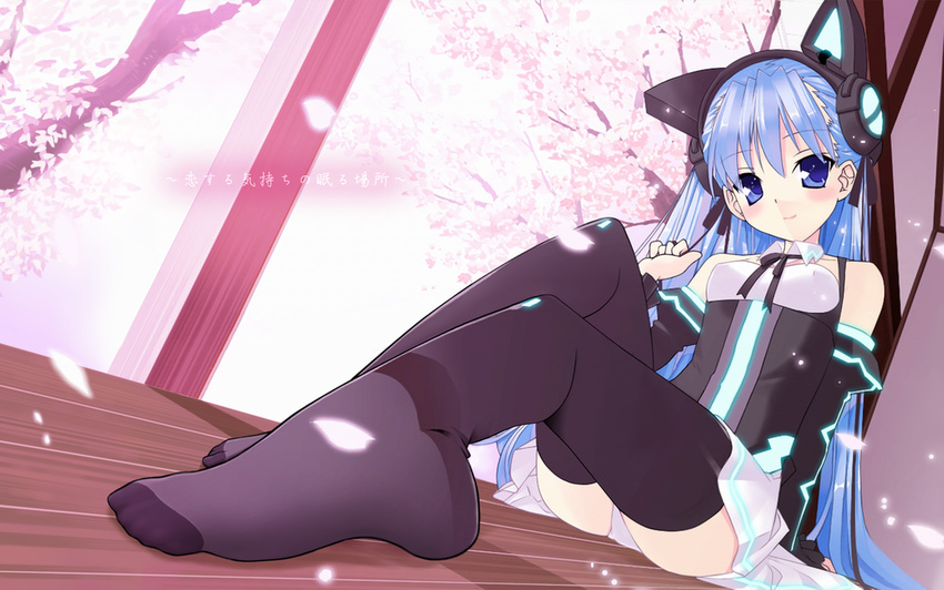 animal_ears headphones himukai_kyousuke pantsu thigh-highs