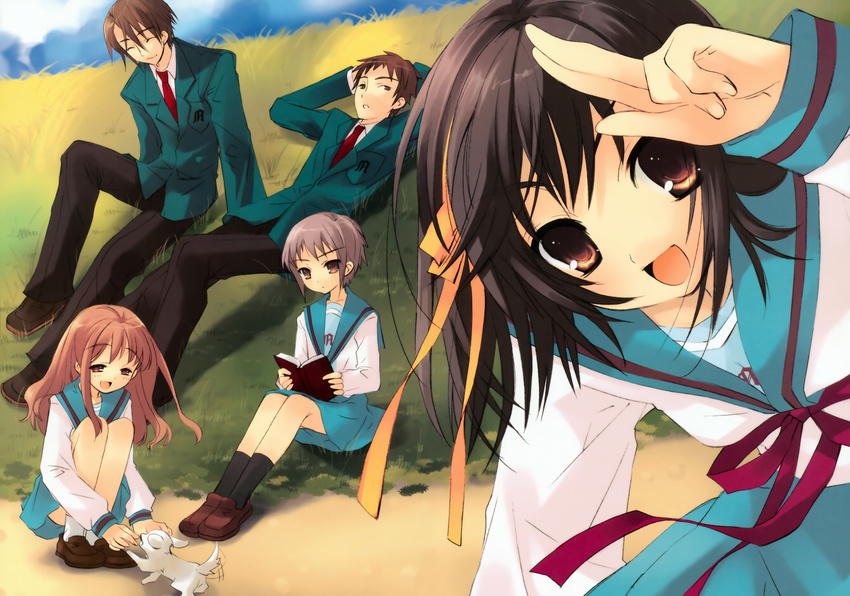 asahina_mikuru ito_noizi koizumi_itsuki kyon nagato_yuki seifuku suzumiya_haruhi suzumiya_haruhi_no_yuuutsu