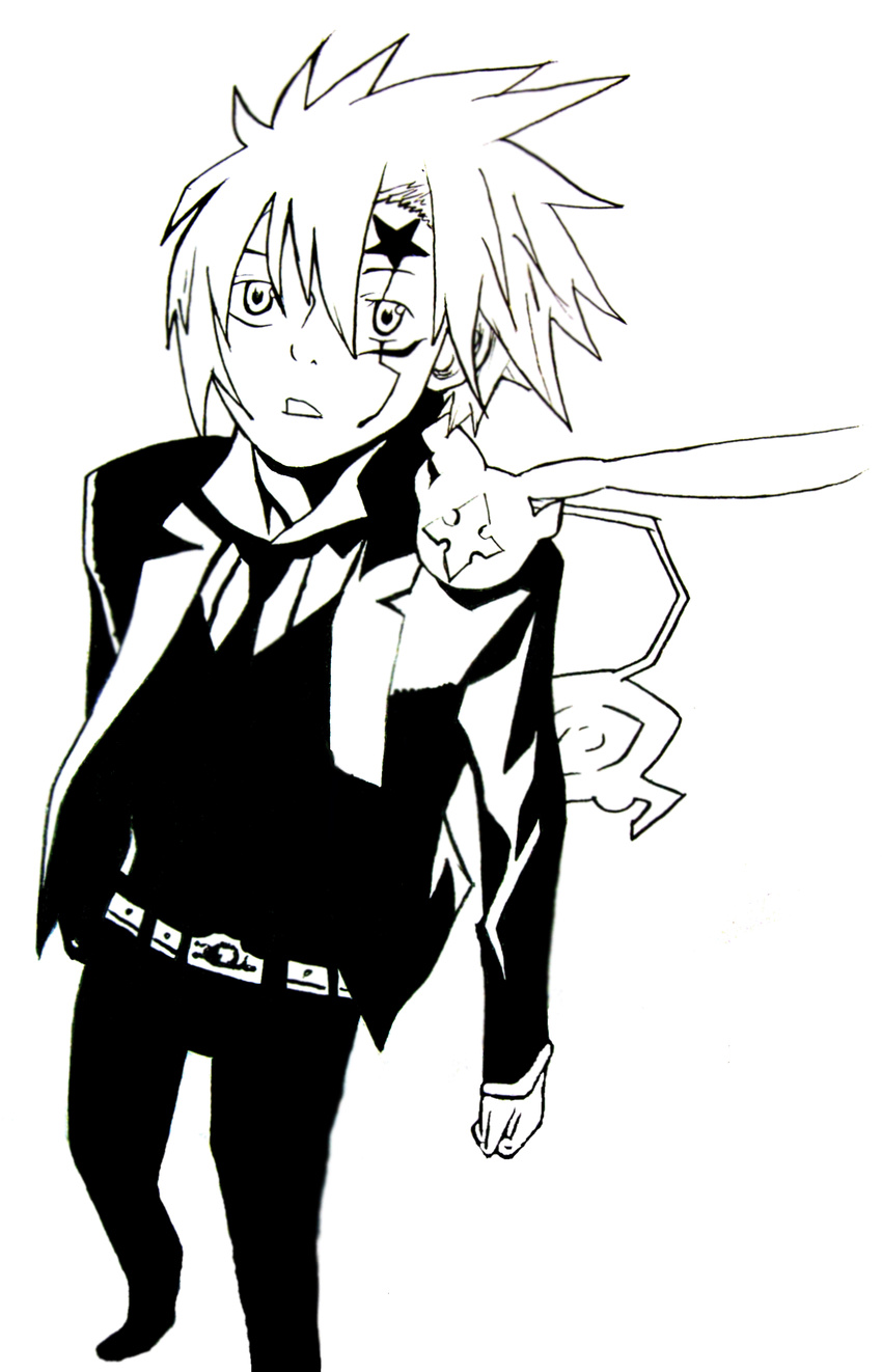 allen_walker d.gray-man hoshino_katsura male monochrome timcanpy