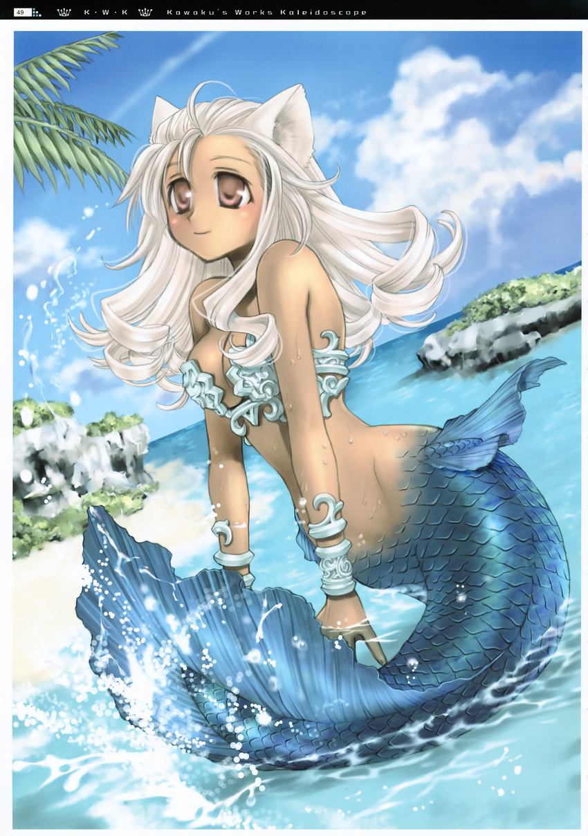 animal_ears aquarian_age cleavage kawaku mermaid
