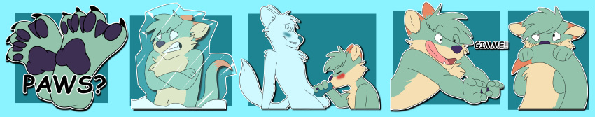 absurd_res anthro anthro_on_anthro blush canid canine cold fellatio fox freezing hi_res hybrid ice kingdraws male male/male mammal mustelid oral otter paws sex shy