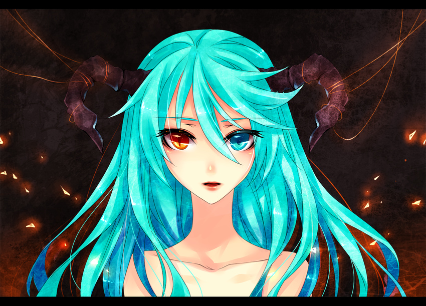 bicolored_eyes halloween hatsune_miku horns vocaloid