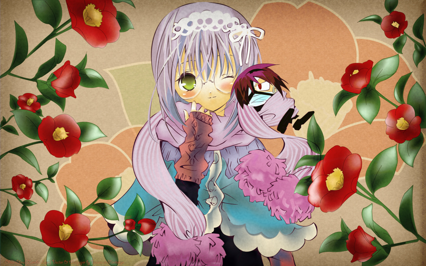 kita_michiru peach-pit signed wallpaper zombie_loan