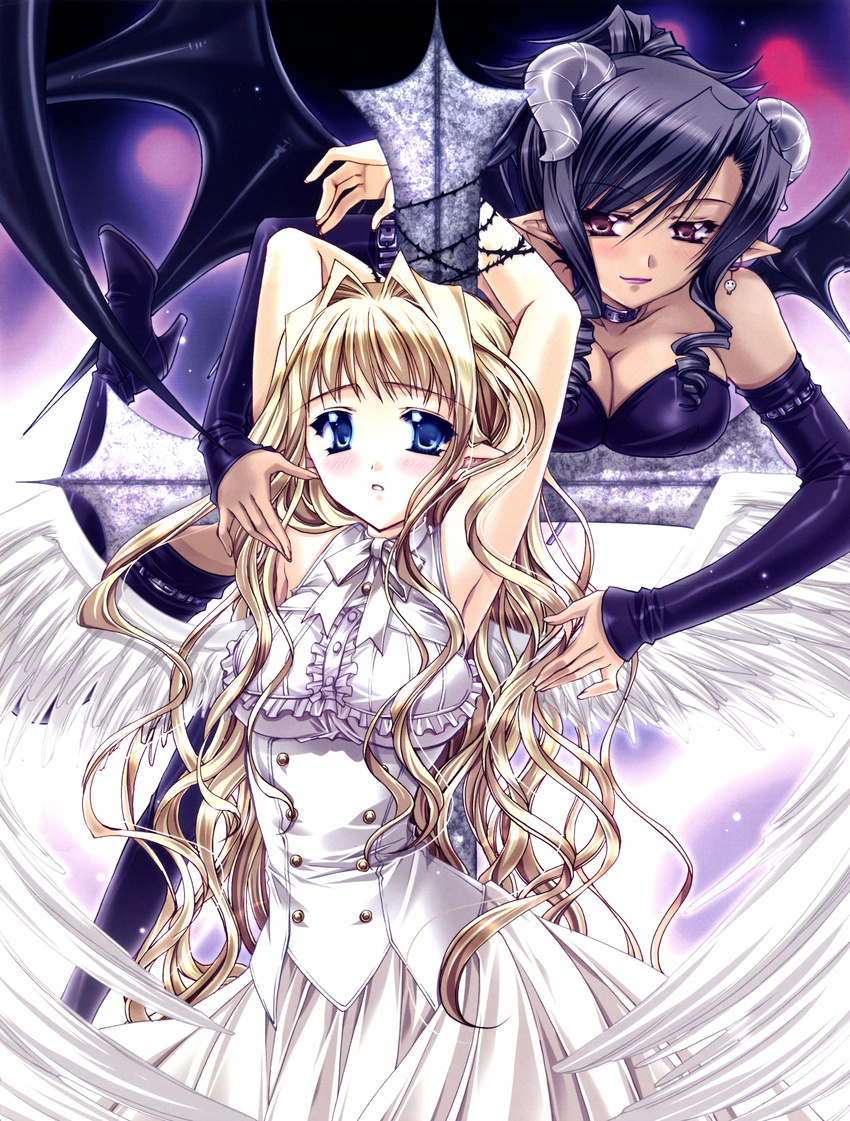 angel cleavage devil dress horns ryuuga_shou wings