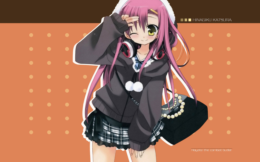 araki_kanao hayate_no_gotoku headphones katsura_hinagiku wallpaper