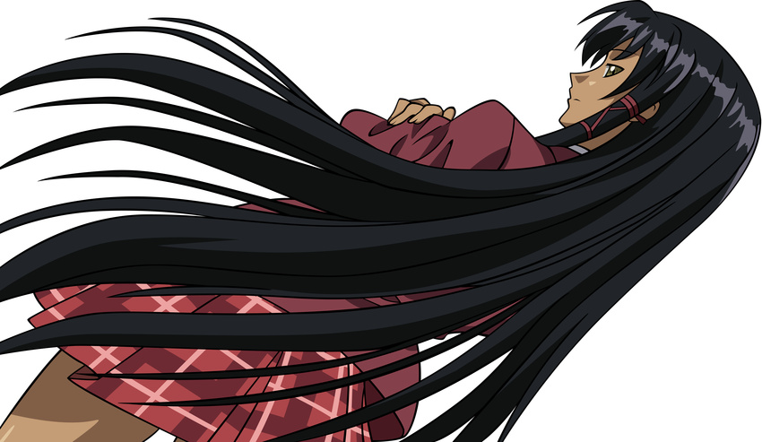 absurdres highres mahou_sensei_negima! negativezero non-web_source plaid plaid_skirt skirt solo tatsumiya_mana transparent_background vector_trace