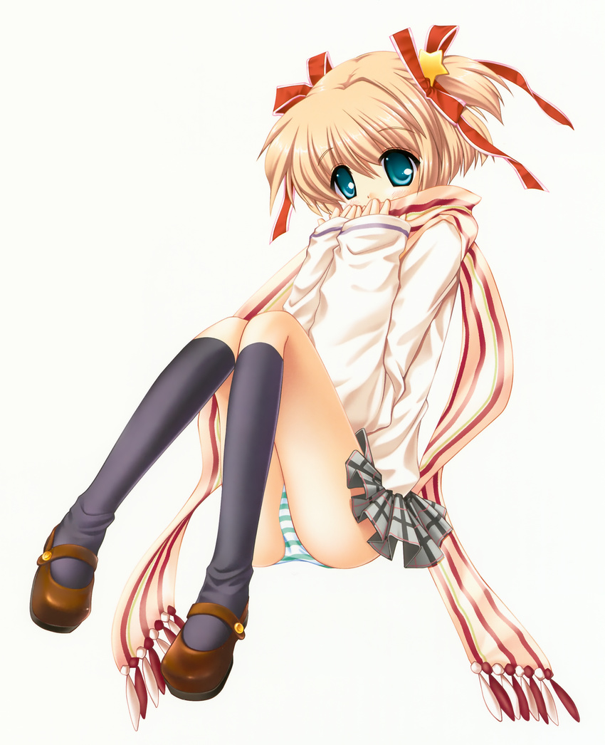 hinoue_itaru kamikita_komari key little_busters! pantsu seifuku shimapan