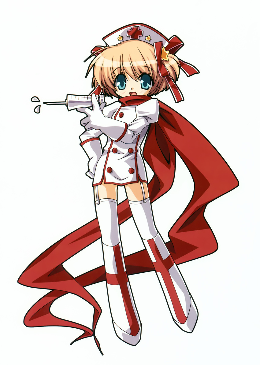 hinoue_itaru kamikita_komari key little_busters! nurse thigh-highs