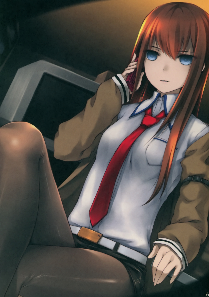 makise_kurisu noantica ooji pantyhose paper_texture steins;gate