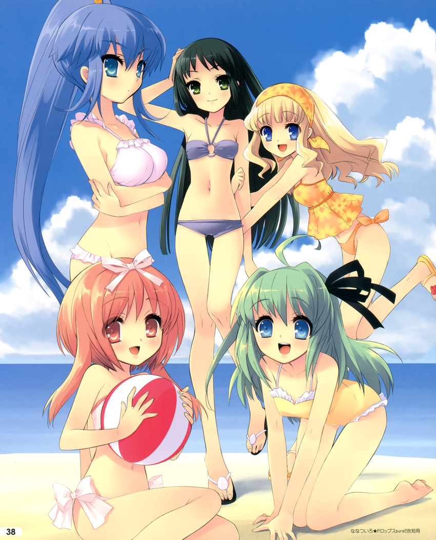 akihime_sumomo bikini ito_noizi koiwai_flora nanatsuiro_drops satsuki_julirsia swimsuits yaeno_nadeshiko yuuki_nona