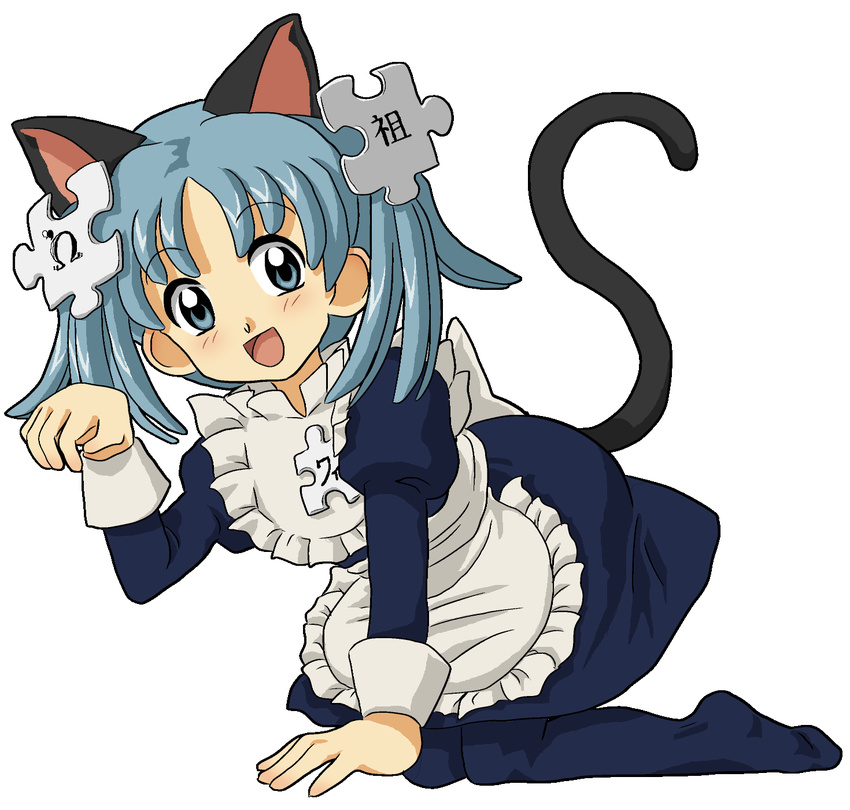 animal_ears cat_ears full_body highres kasuga_(kasuga39) maid pantyhose solo tail transparent_background wikipe-tan wikipedia