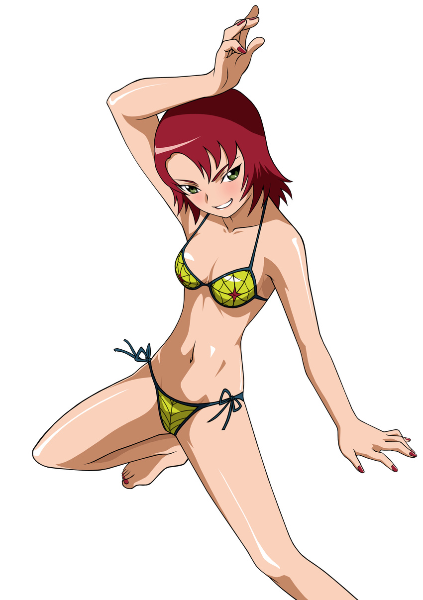 absurdres bikini highres hisayuki_hirokazu juliet_nao_zhang my-otome nail_polish red_nails side-tie_bikini solo spider_web_print swimsuit transparent_background vector_trace