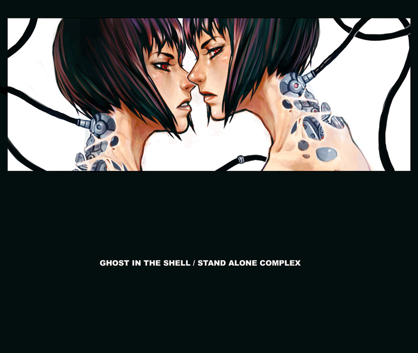 cable cyborg ghost_in_the_shell ghost_in_the_shell_stand_alone_complex kusanagi_motoko motoichi multiple_girls purple_hair red_eyes short_hair