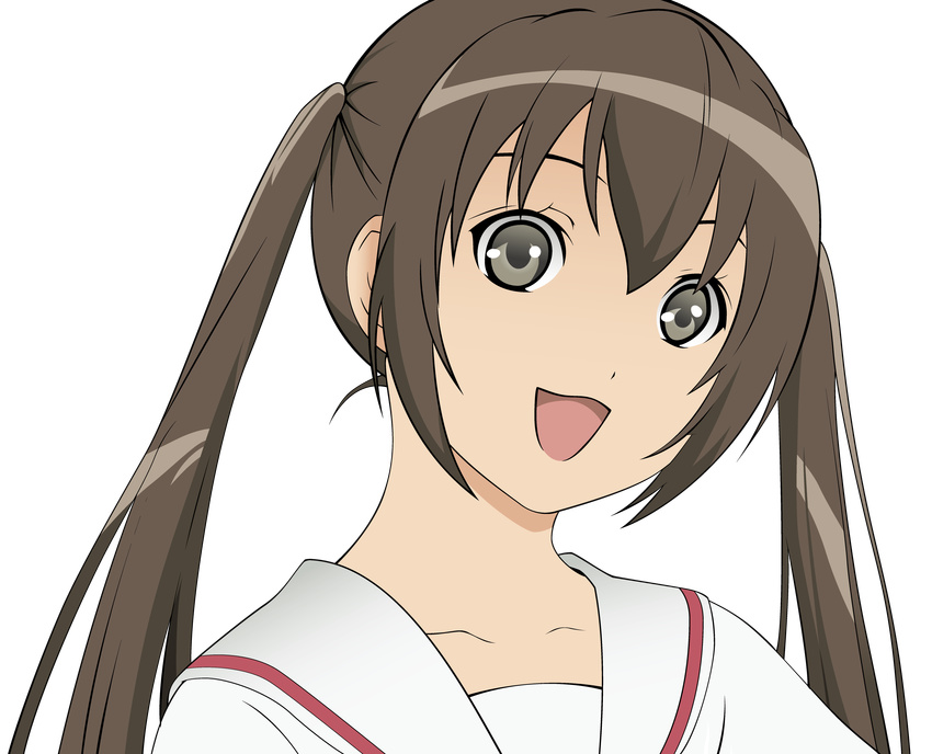 absurdres bangs highres long_hair minami-ke minami_kana solo transparent_background vector_trace