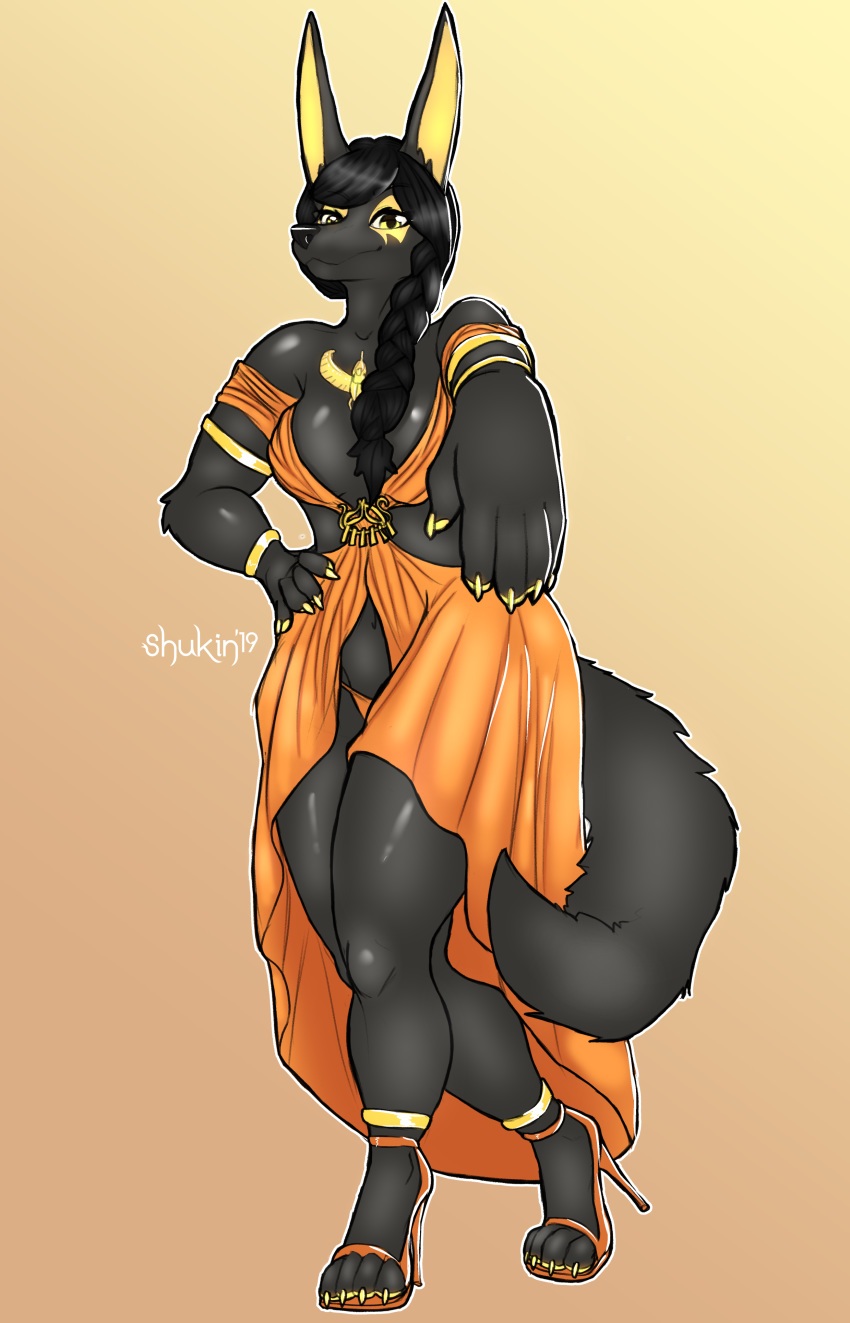 anubis canid canine canis clothing deity dress female invalid_tag jackal mammal princess royalty semantha shukin solo